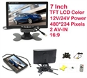 Picture of Car 7" LCD Monitor 12V/24V 2 Video Input 